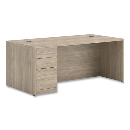 Hon 10500 Series Single Full-Height Pedestal Desk, Left: Box/Box/File, 72x36x29.5 in., Kingswood Walnut H105896L.LKI1LKI1